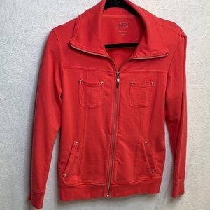 Style & Co. Coral-Red Zip Front Bomber Jacket